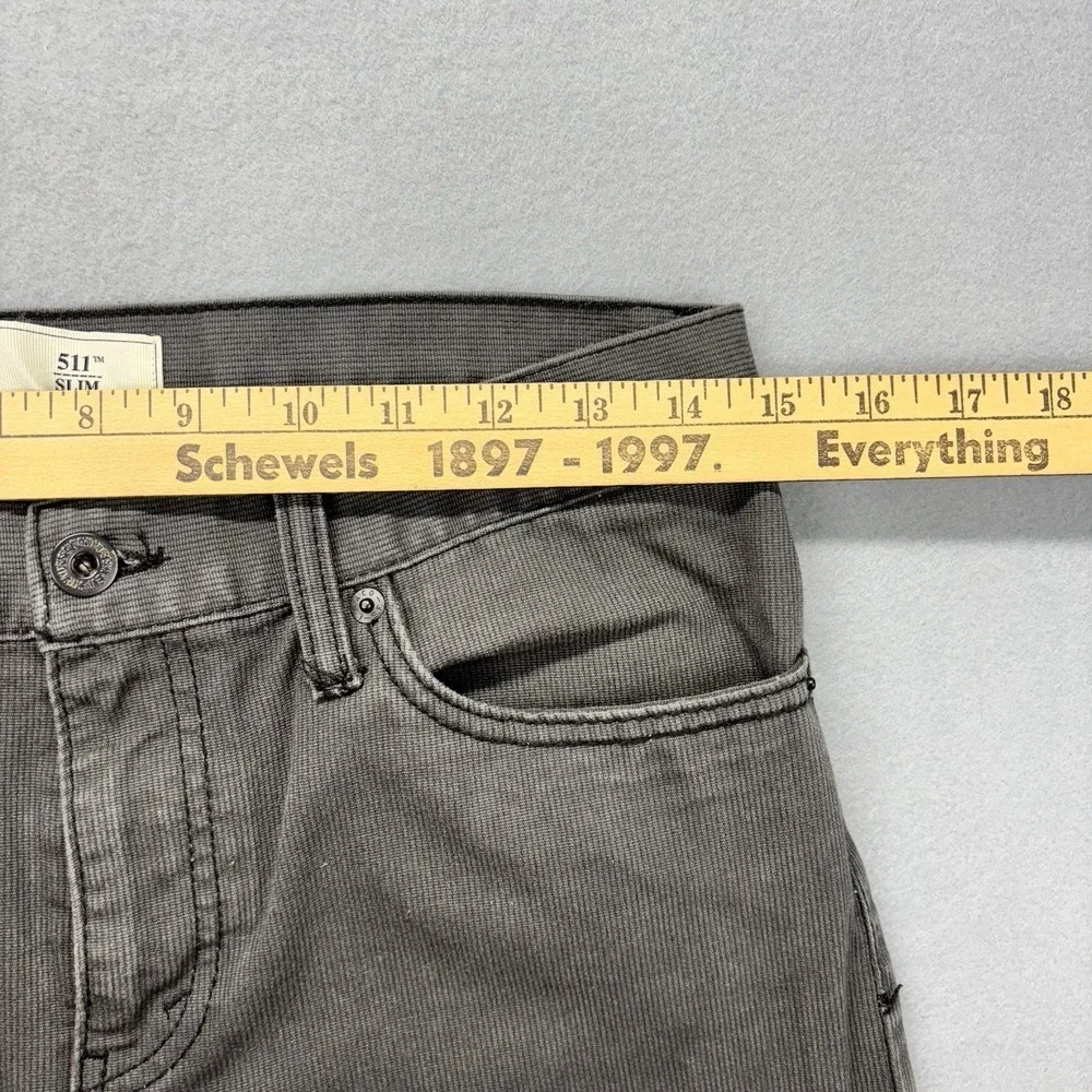 Levi's‎ 511 Slim Fit Boys Jeans corduroy 18 REG 29x29 Gray Straight School Play